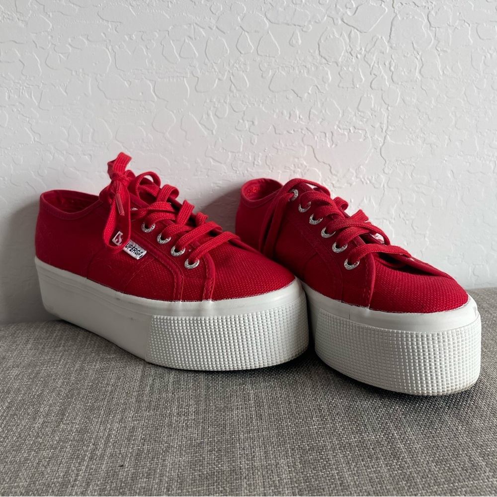 Superga Red Platform Sneaker